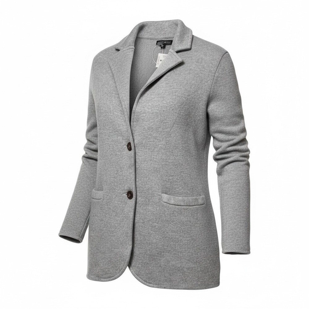 J.Crew Mercantile SZ XS Gray Two Button Pocket Sweater Blazer Jacket Cotton